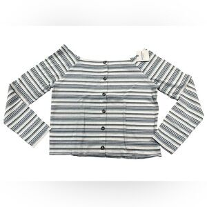 Off Shoulder Cropped Long Sleeve Top 2X Plus